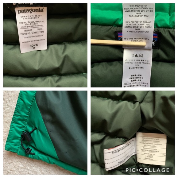 Patagonia down vest Green size 10 Medium M - Picture 6 of 6